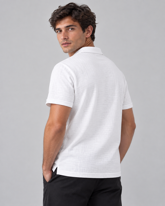 Linen polo shirt