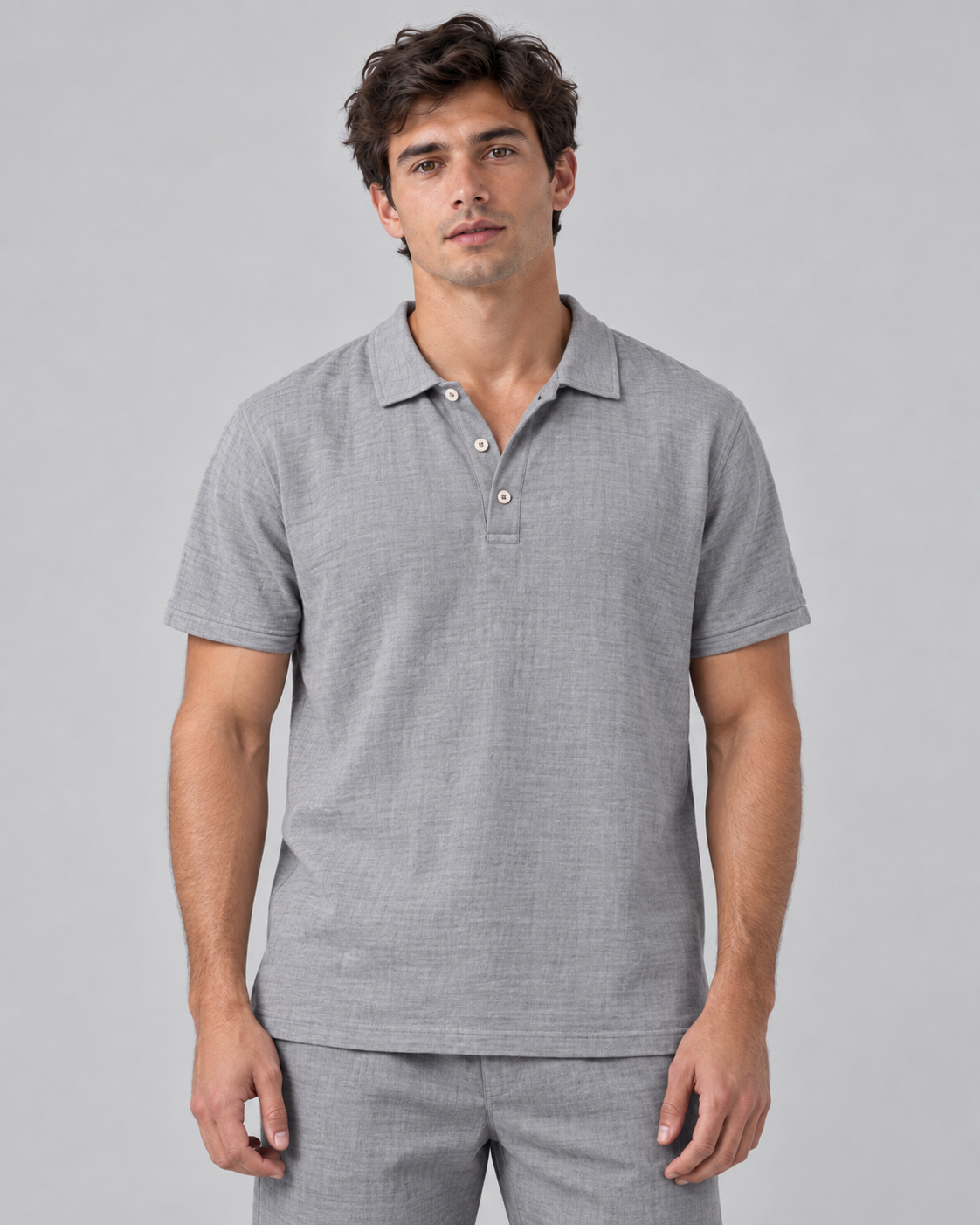 Linen polo shirt