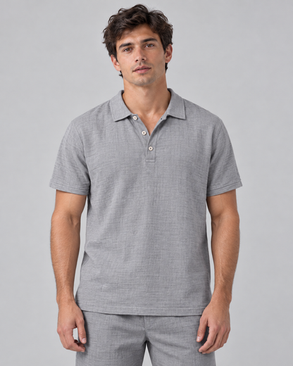Linen polo shirt
