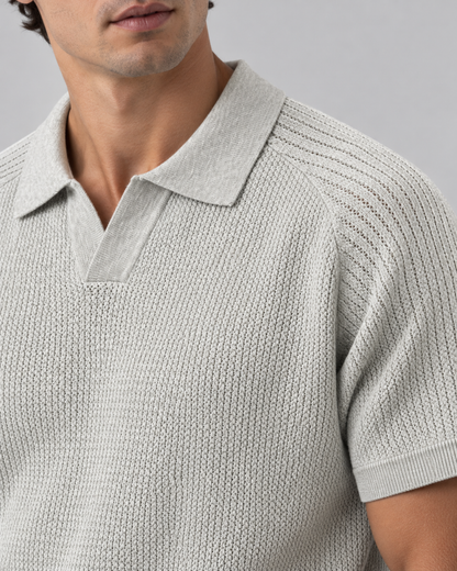 Knit polo shirt