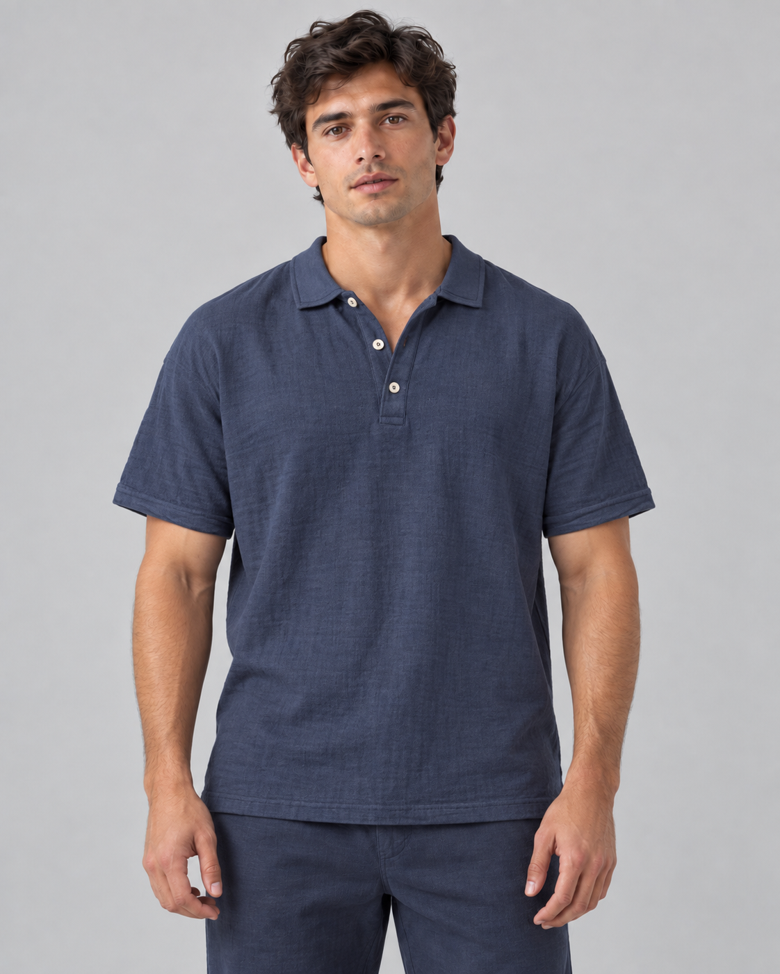 Linen polo shirt