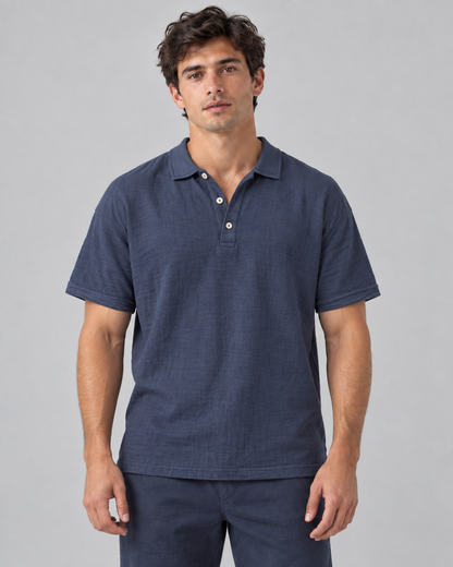 Linen polo shirt