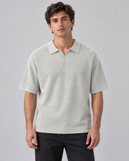 Knit polo shirt