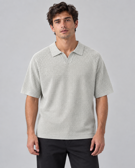 Knit polo shirt