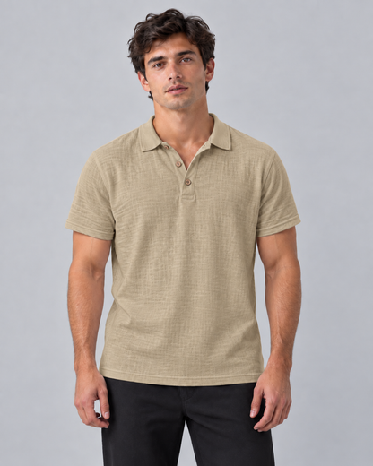 Linen polo shirt