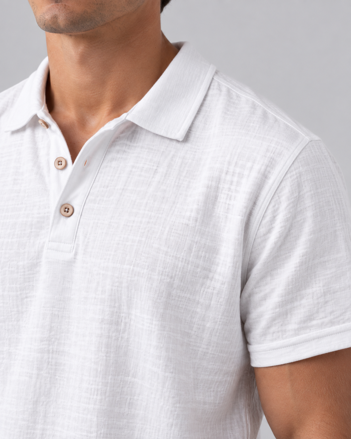 Linen polo shirt