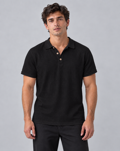 Linen polo shirt