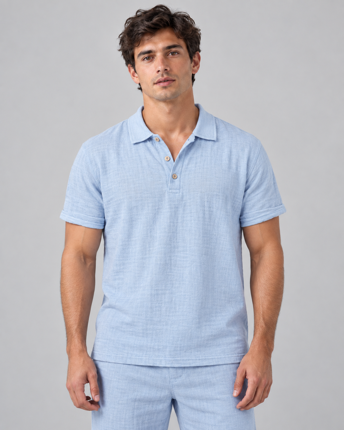 Linen polo shirt