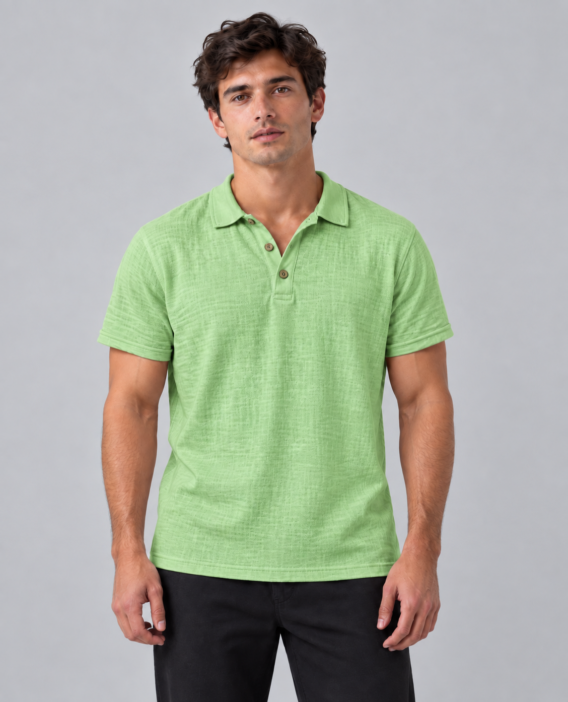 Linen polo shirt