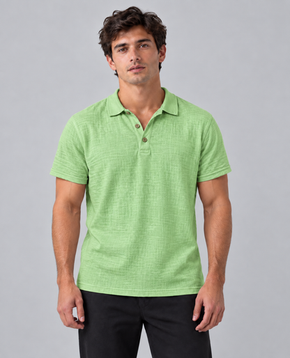 Linen polo shirt