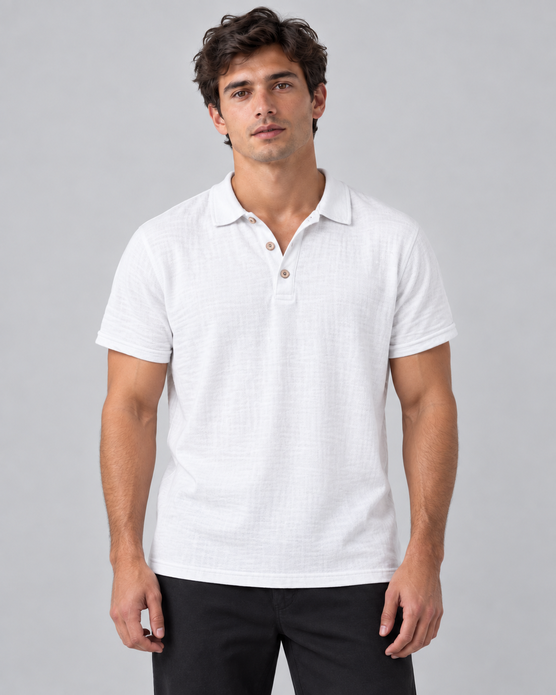 Linen polo shirt