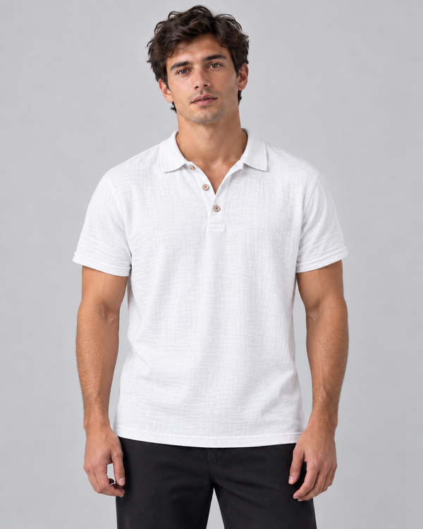 Linen polo shirt