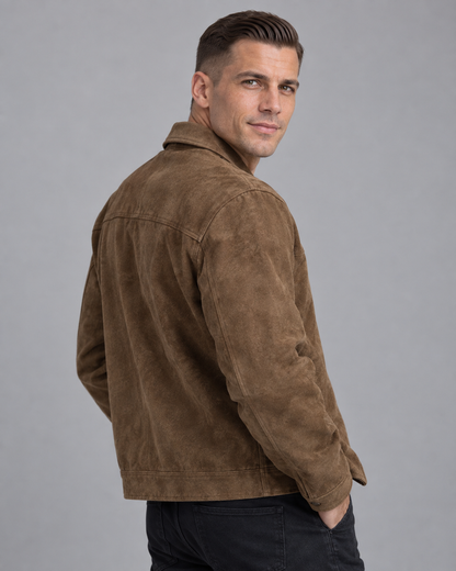 Faux suede bomber